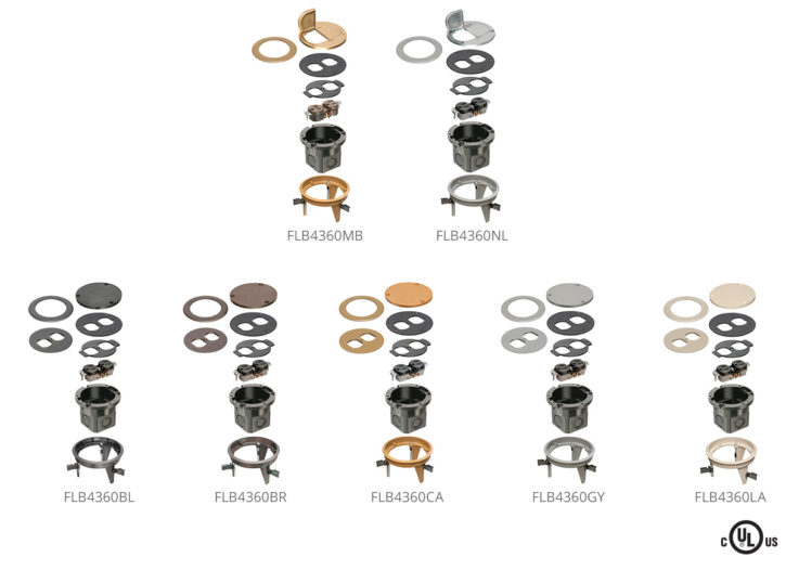 Arlington Drop in Floor Box Kit diagrams