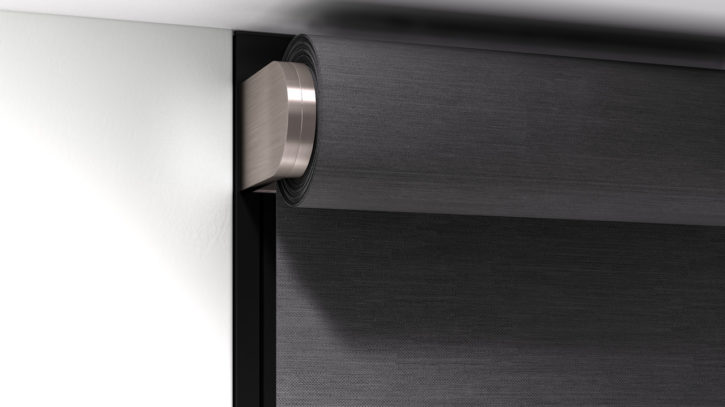 Close-up photo of Lutron's Palladiom Shading System installed in a window