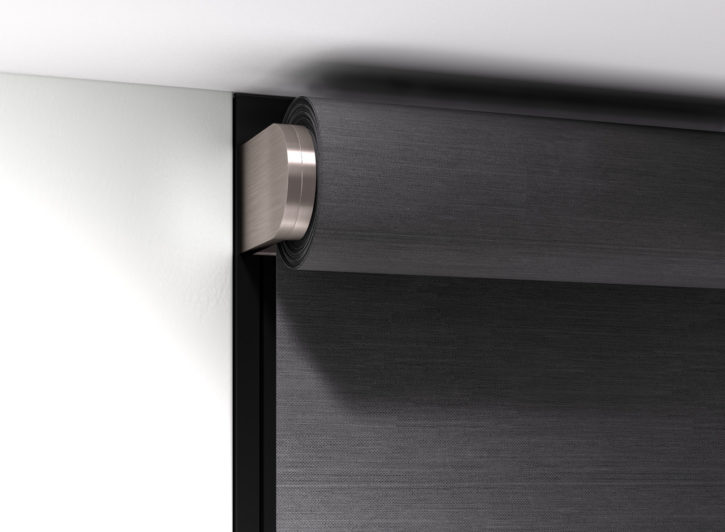 Close-up photo of Lutron's Palladiom Shading System installed in a window