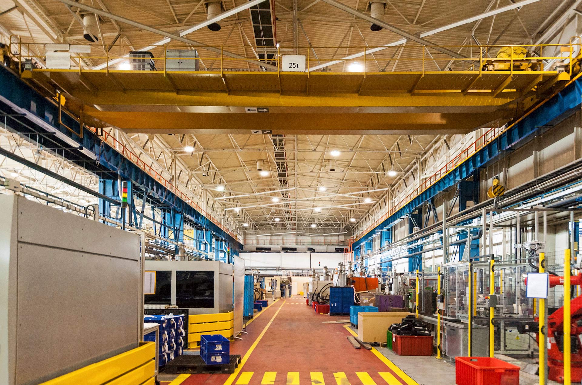 High bay lighting in a factory